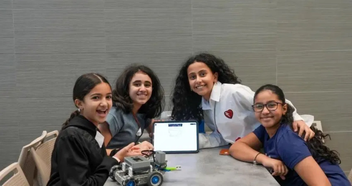 Participants presenting a robot at the 2024 Girl Powered Workshop